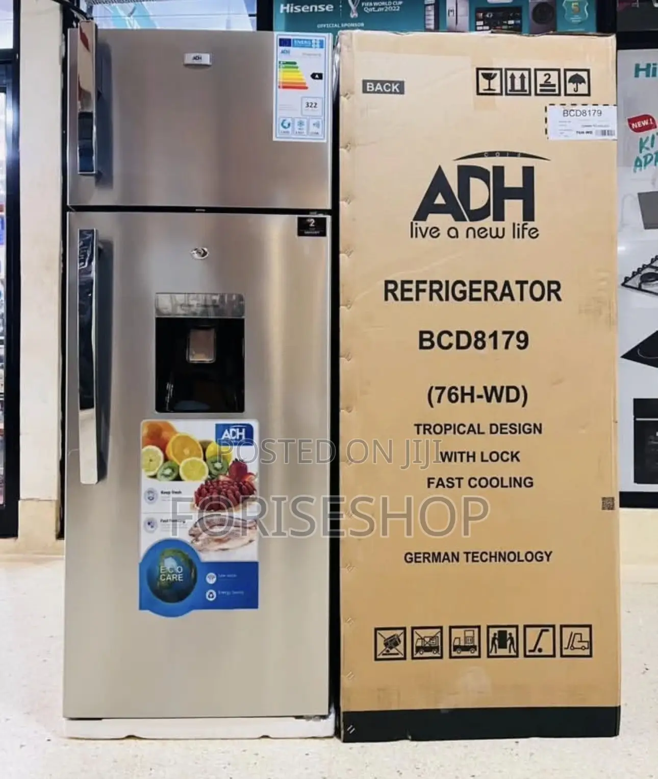 Adh 270 Litres Double Door Refrigerator With Dispenser