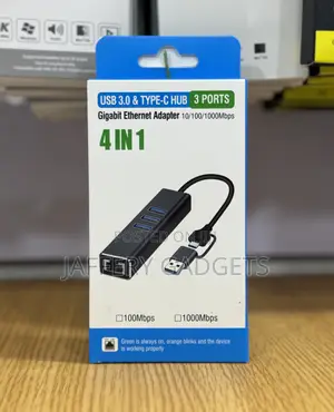 Usb 3.0 / Type-C 4-in-1 Hub With Gigabit Ethernet