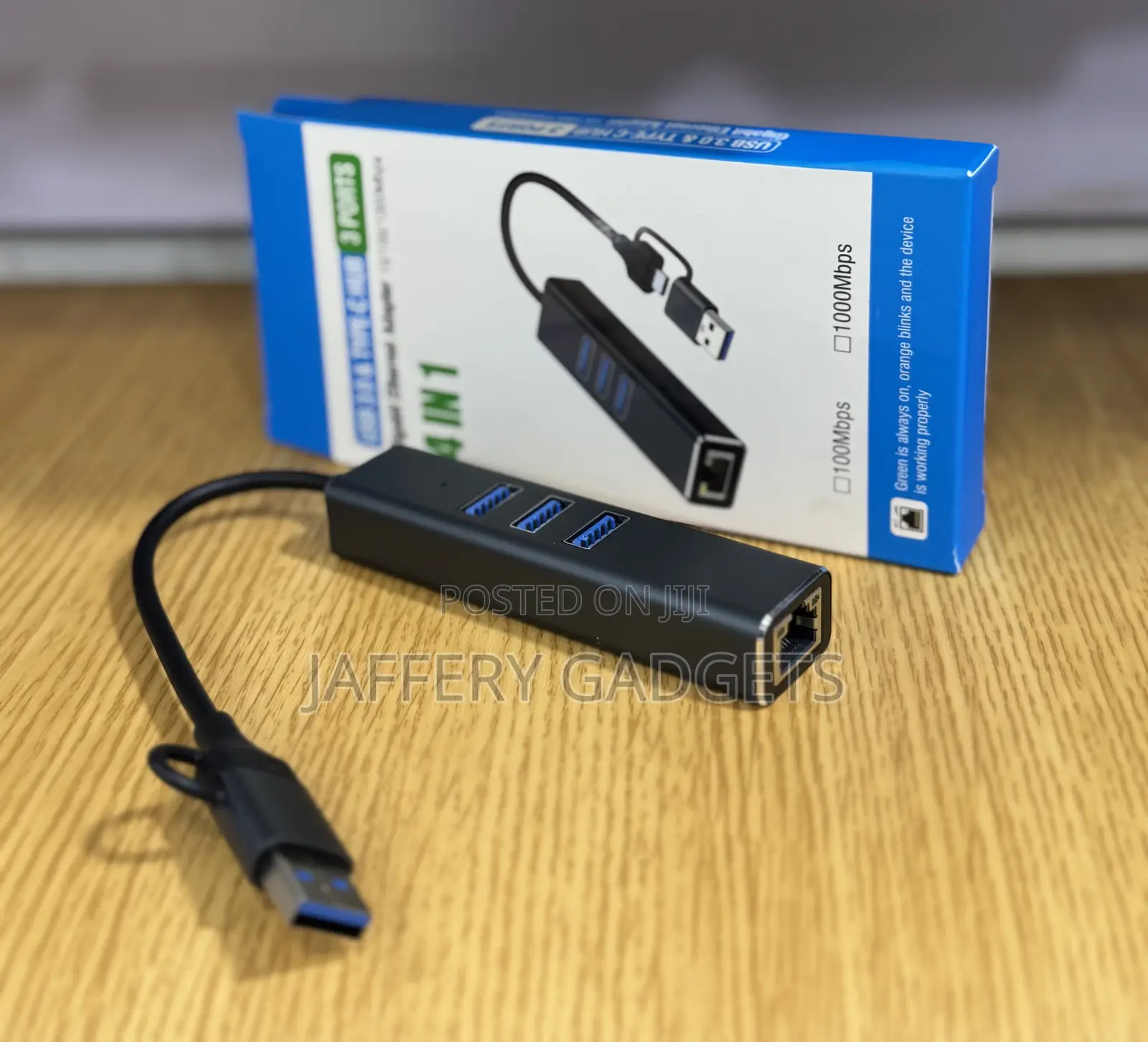 Usb 3.0 / Type-C 4-in-1 Hub With Gigabit Ethernet