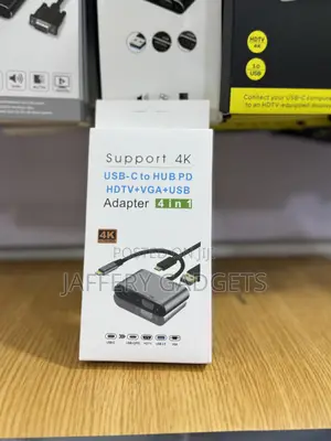 Usb-C 4-in-1 Hub Adapter With Hdmi, Vga Usb 3.0 ( Support)