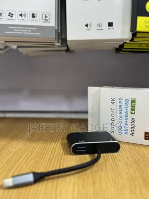Usb-C 4-in-1 Hub Adapter With Hdmi, Vga Usb 3.0 ( Support)