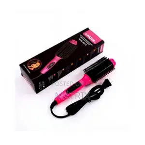 2-in-1 Hair Straightener Brush Comb, Wet or Dry Fast Heat