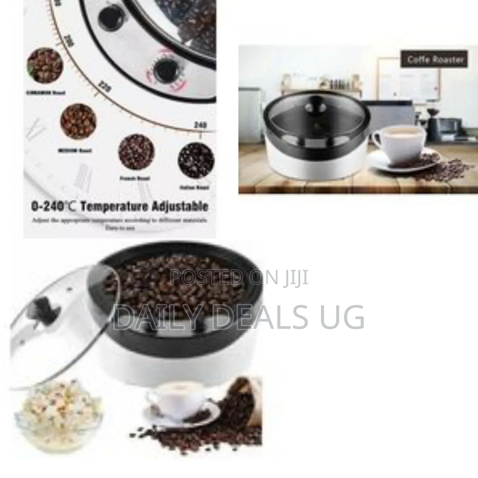 Professional Home Coffee Bean Roaster With Transparent Lid -Multicolor