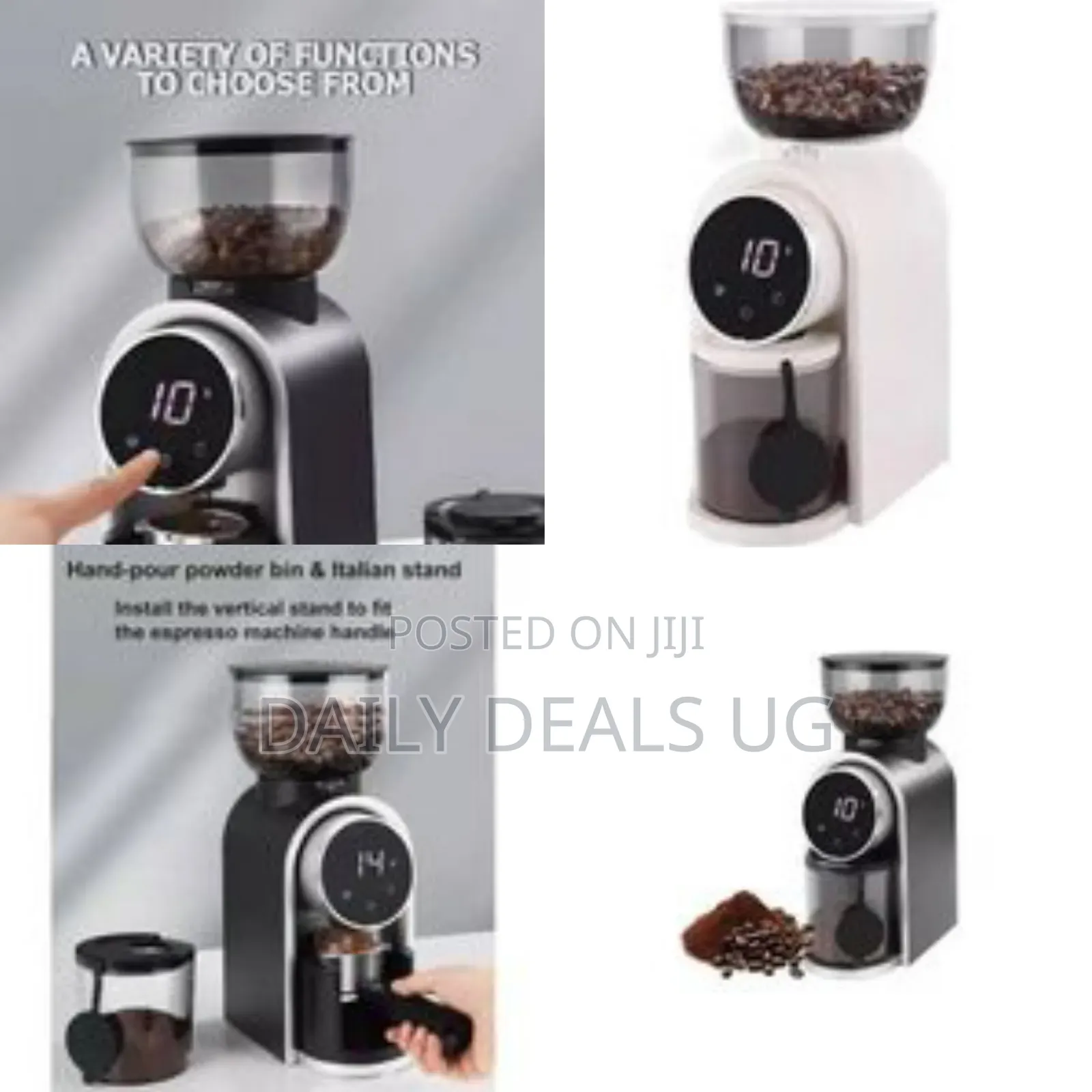 Premium Electric Burr Coffee Grinder With Digital Display - Multicolor