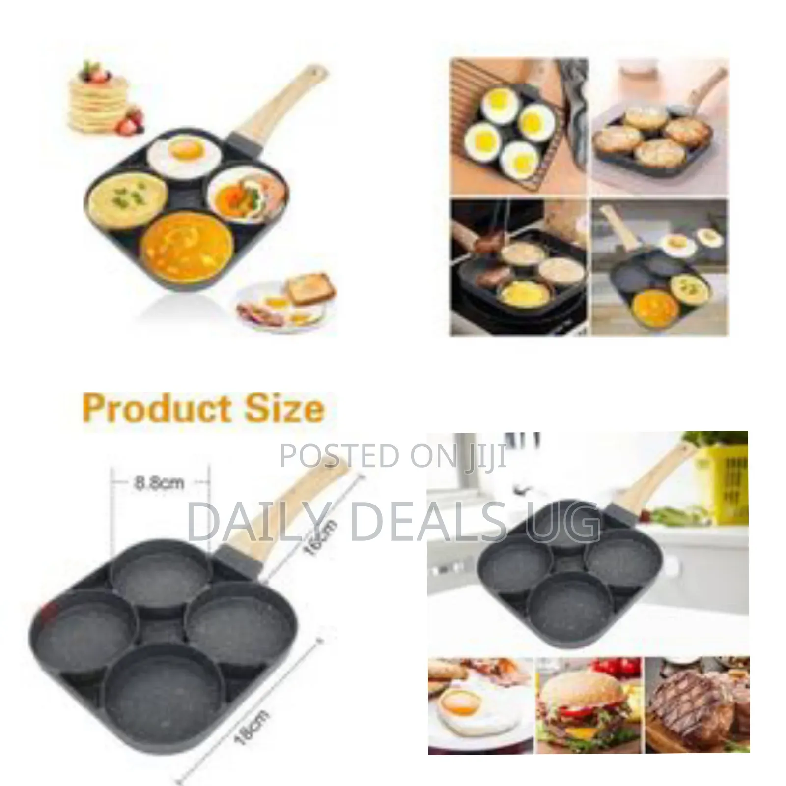 Multi-Compartment Non-Stick Frying Pan for Breakfast More