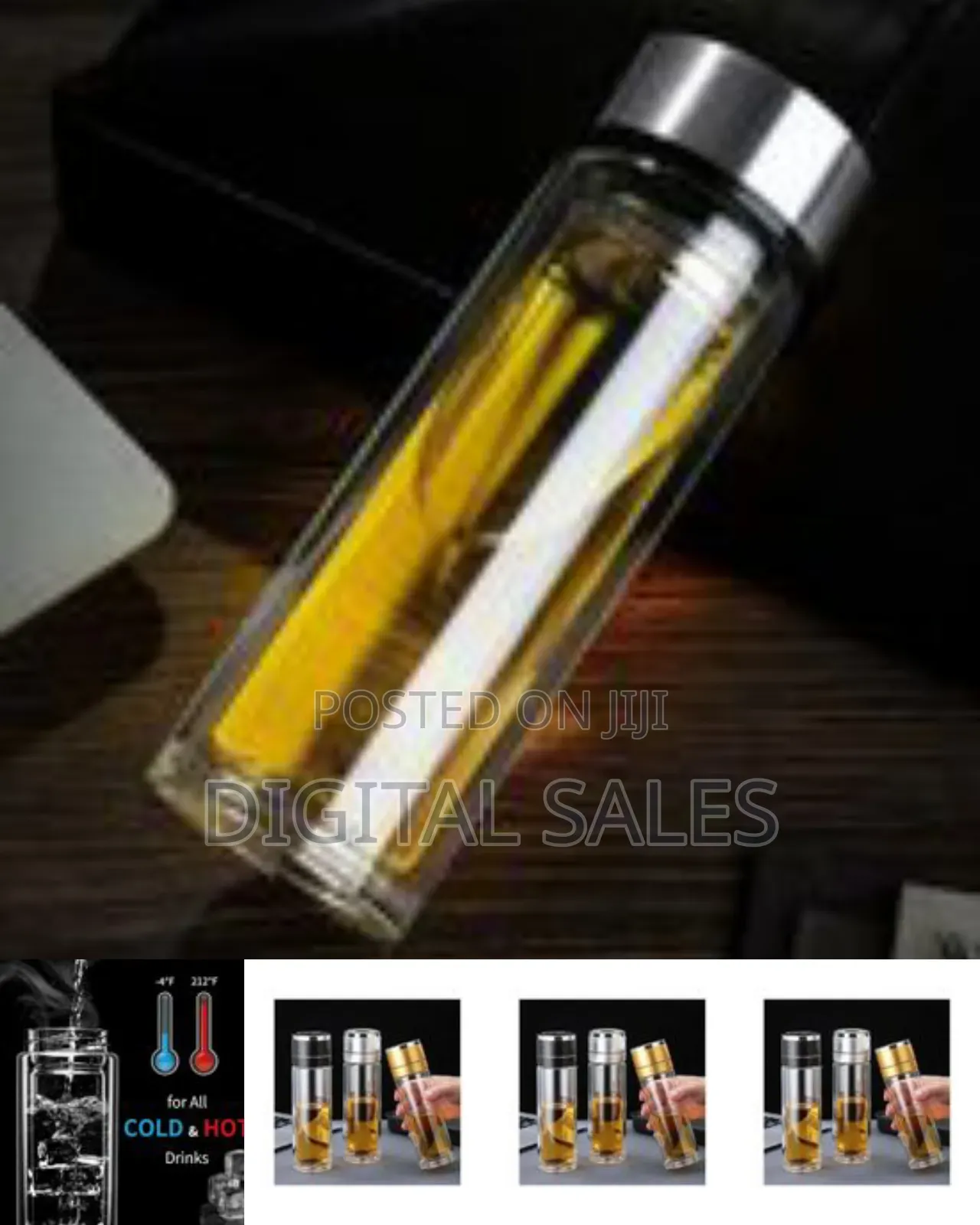 Premium Double Wall Glass Tea Infuser Bottle