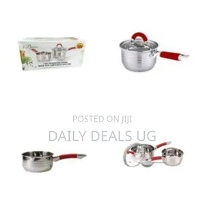 4-Piece Set of Stainless Steel Milk Pans With Strainer