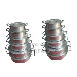 12 Pieces Set of Aluminum Saucepans With Lids and Handles - Multicolor
