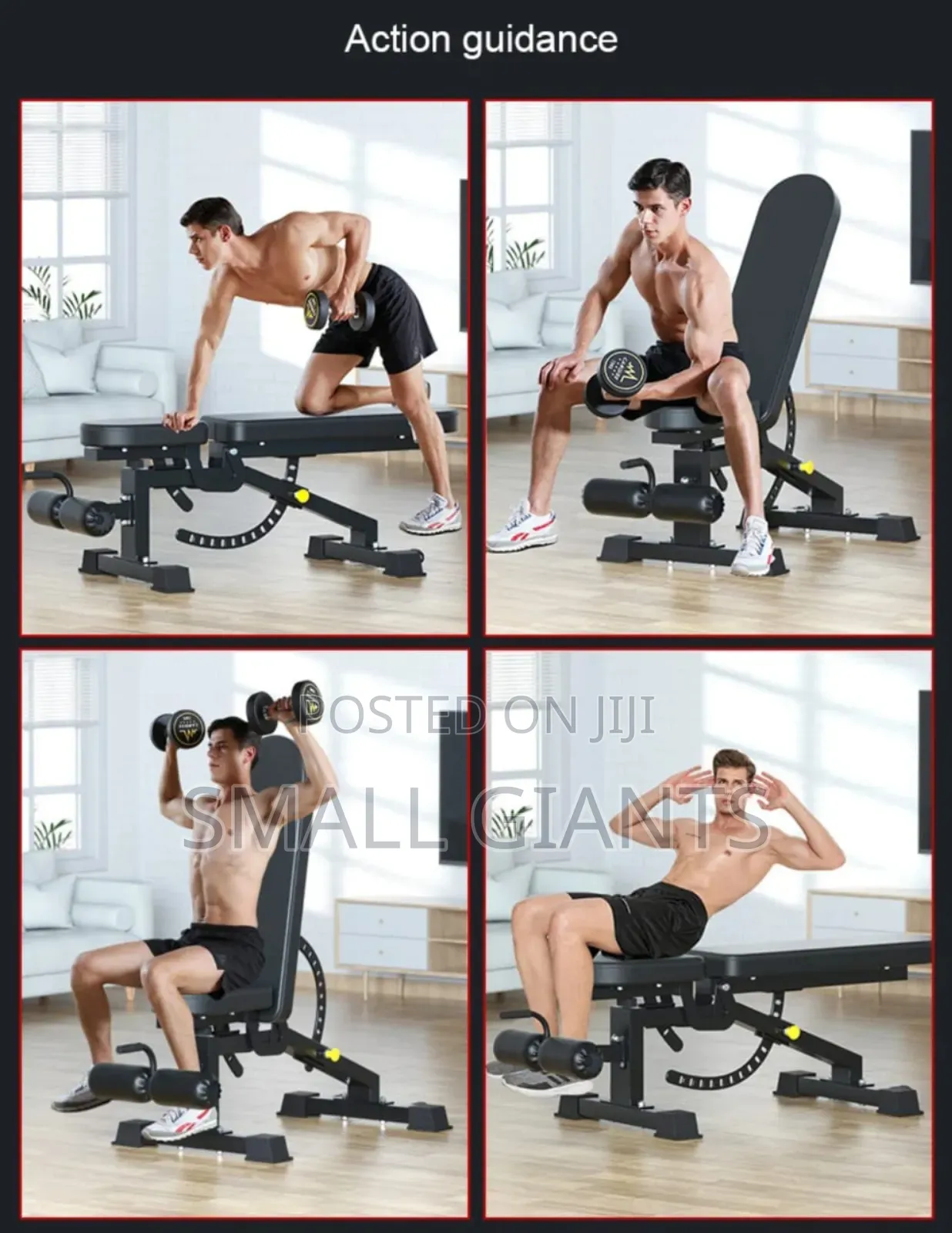Clover Fitness T14 Pro Adjustable Weight Bench in Black