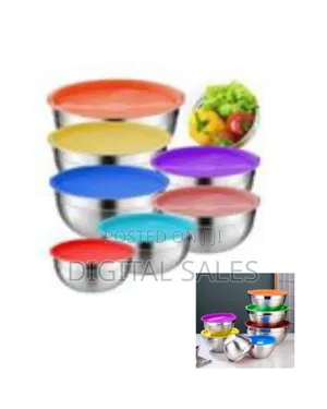 Set Of Stainless Steel Mixing Bowls With Storage Lids (7-piece)
