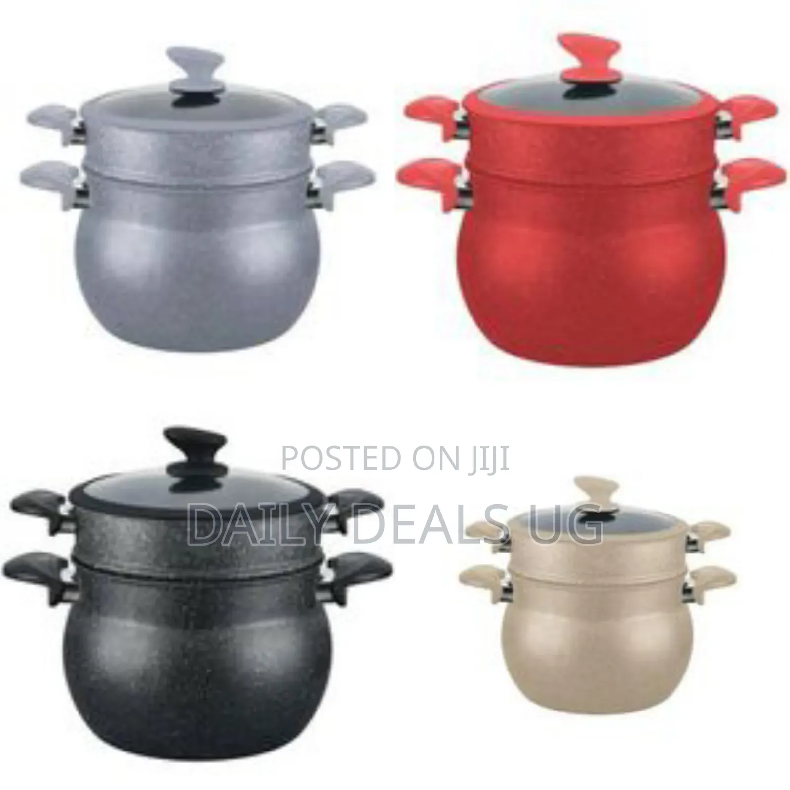 Non-stick 2-tier Steamer Pot With Glass Lid, 8l - Multicolor