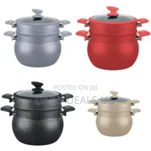 Non-stick 2-tier Steamer Pot With Glass Lid, 8l - Multicolor