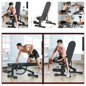 Clover Fitness T14 Pro Adjustable Weight Bench in Black.