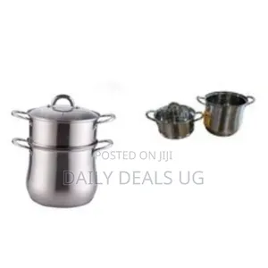 2 Tier Aluminum Non-Electric Food Steamer for Steaming Matooke