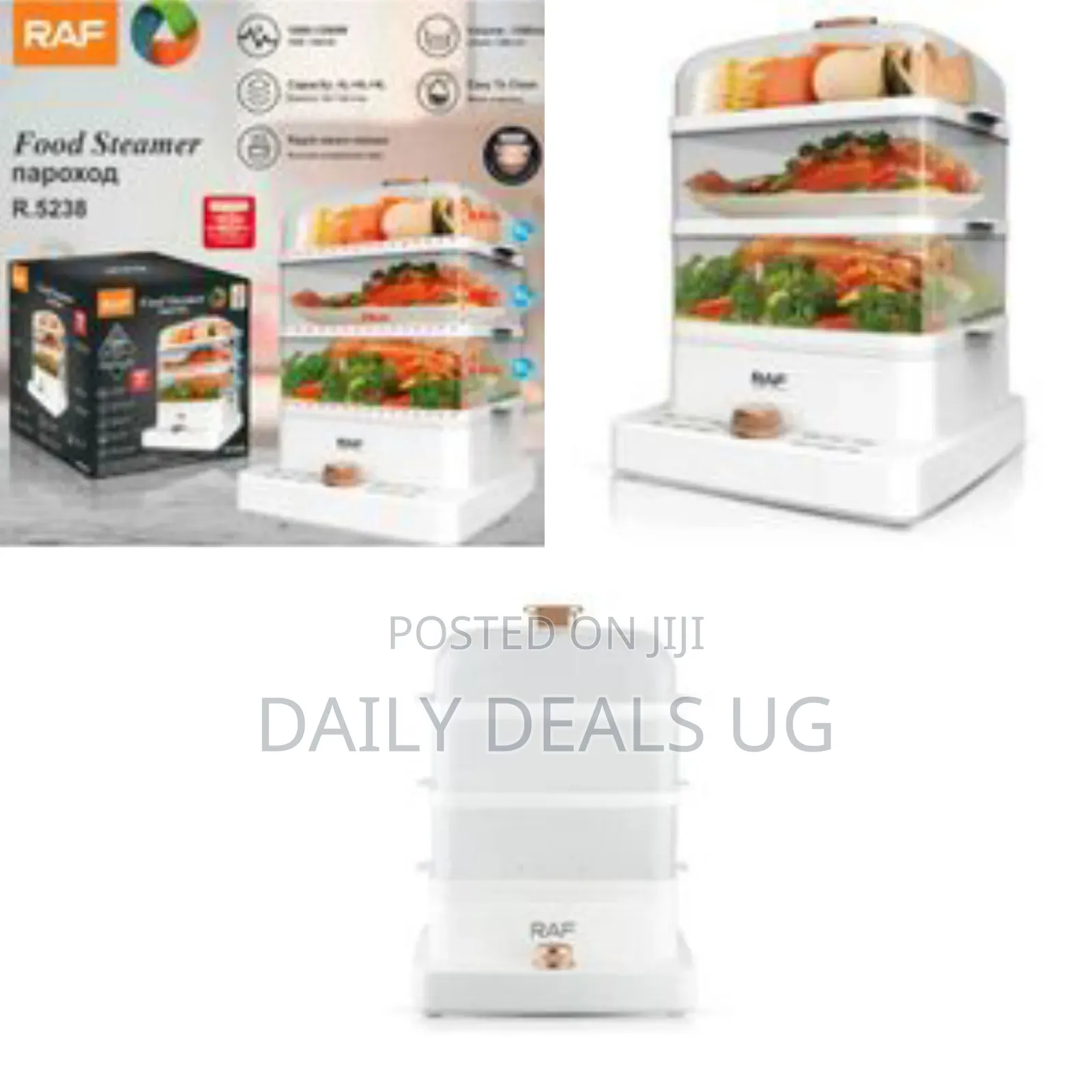 Raf Multifunctional Electric 3 Layer Food Steamer - Multicolor