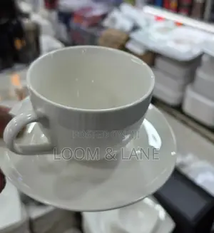 6pcs Plain White Ceramic or Porcelain Tea Cup and Saucer