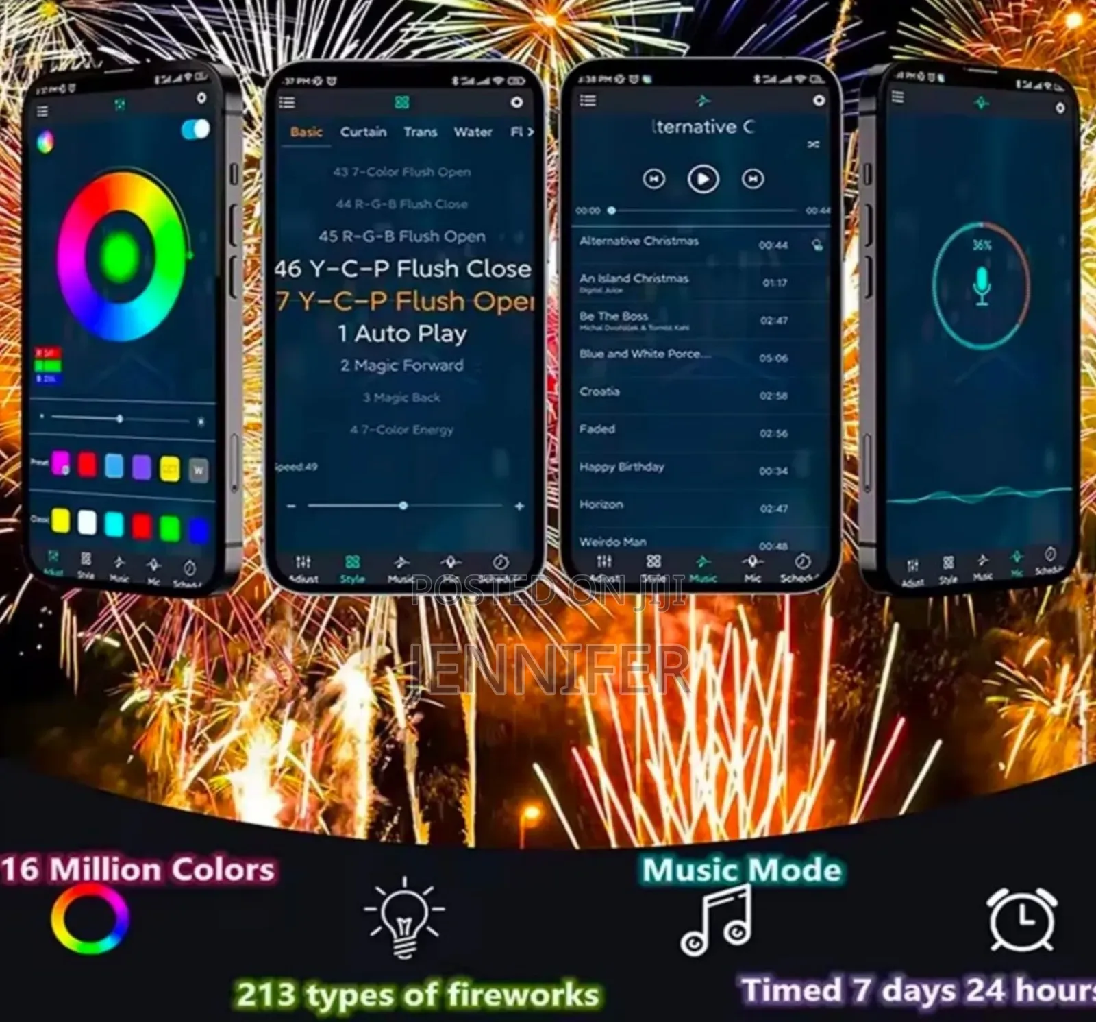 App Smart Control Ic Led RGB Fireworks Light Kit