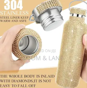 Sparkling Rhistone Covered Stainless Steel Water Bottle