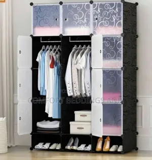 Three Column Plastic Closet Black
