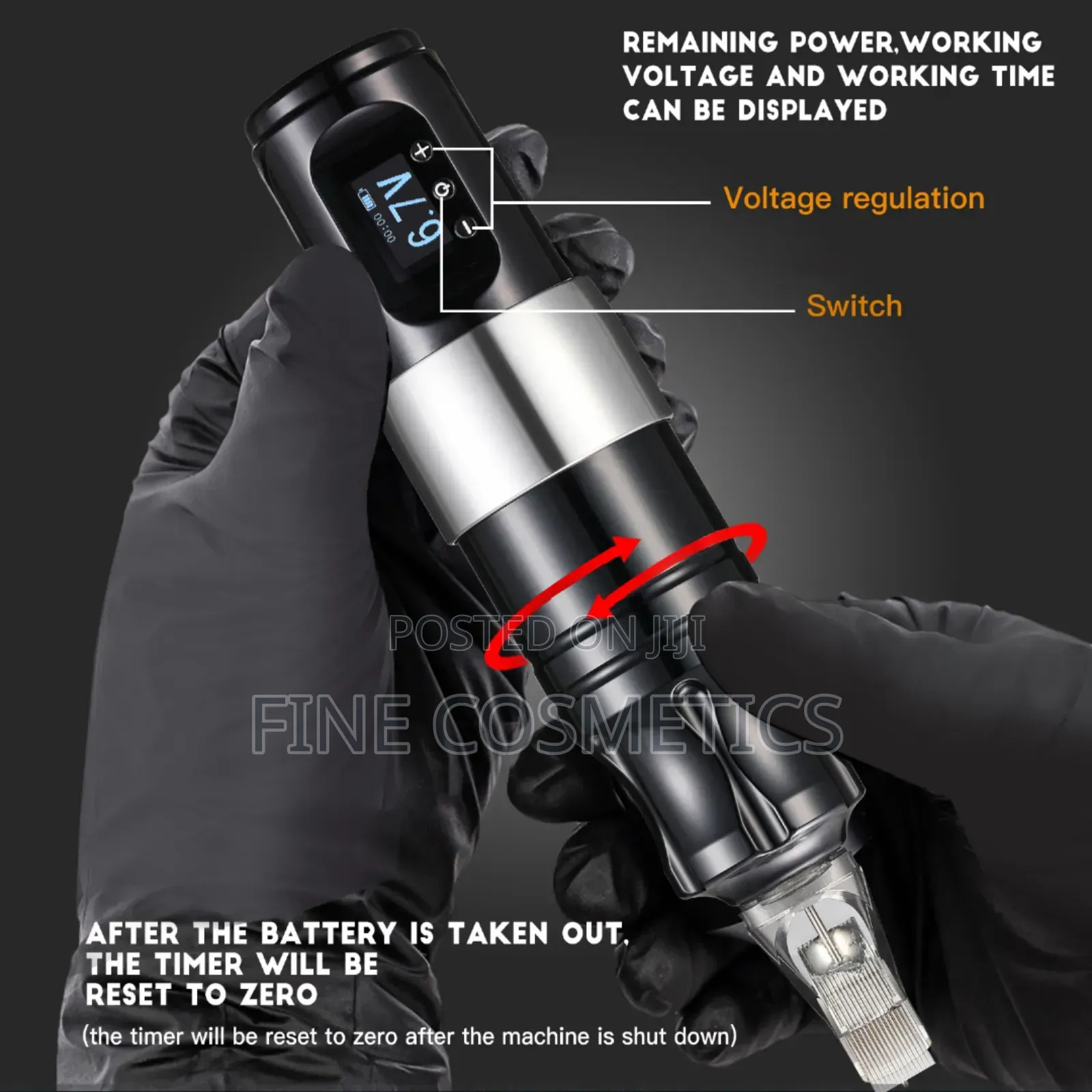 2 Batteries, Top Quality Rechargeable Wireless Tattoo Machine Gun