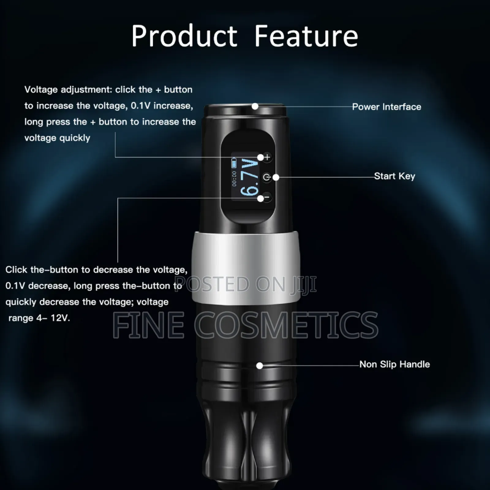 2 Batteries, Top Quality Rechargeable Wireless Tattoo Machine Gun