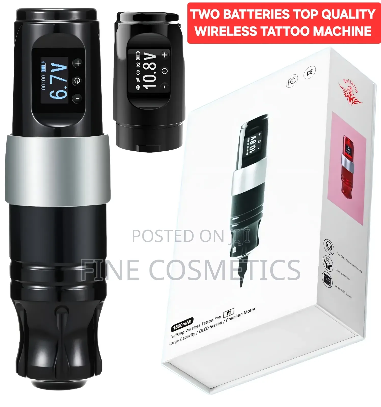 2 Batteries, Top Quality Rechargeable Wireless Tattoo Machine Gun