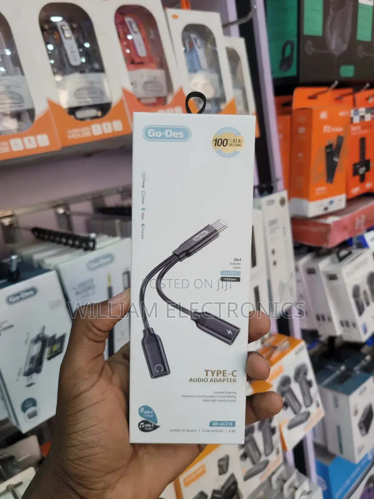 Go-Des 2in1 Audio Type-C Adapter