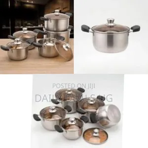 Set of 10 High Quality Stainless Steel Saucepans - Multicolor