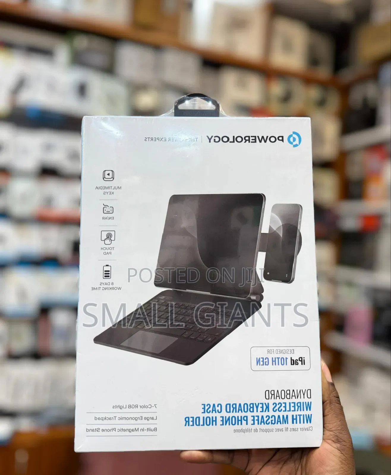 Powerology Dynaboard Wireless Keyboard Case With Magsafe Phone Holder