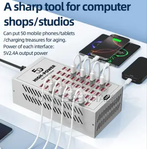 50-Port Usb High-Power Charging Station Designed for Commercial Use