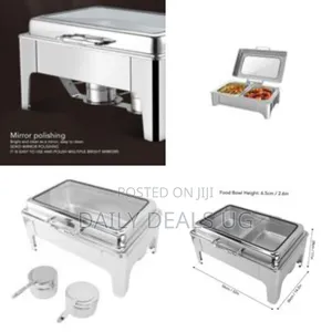 Buffet Food Warmer With Two Compartments - Silver