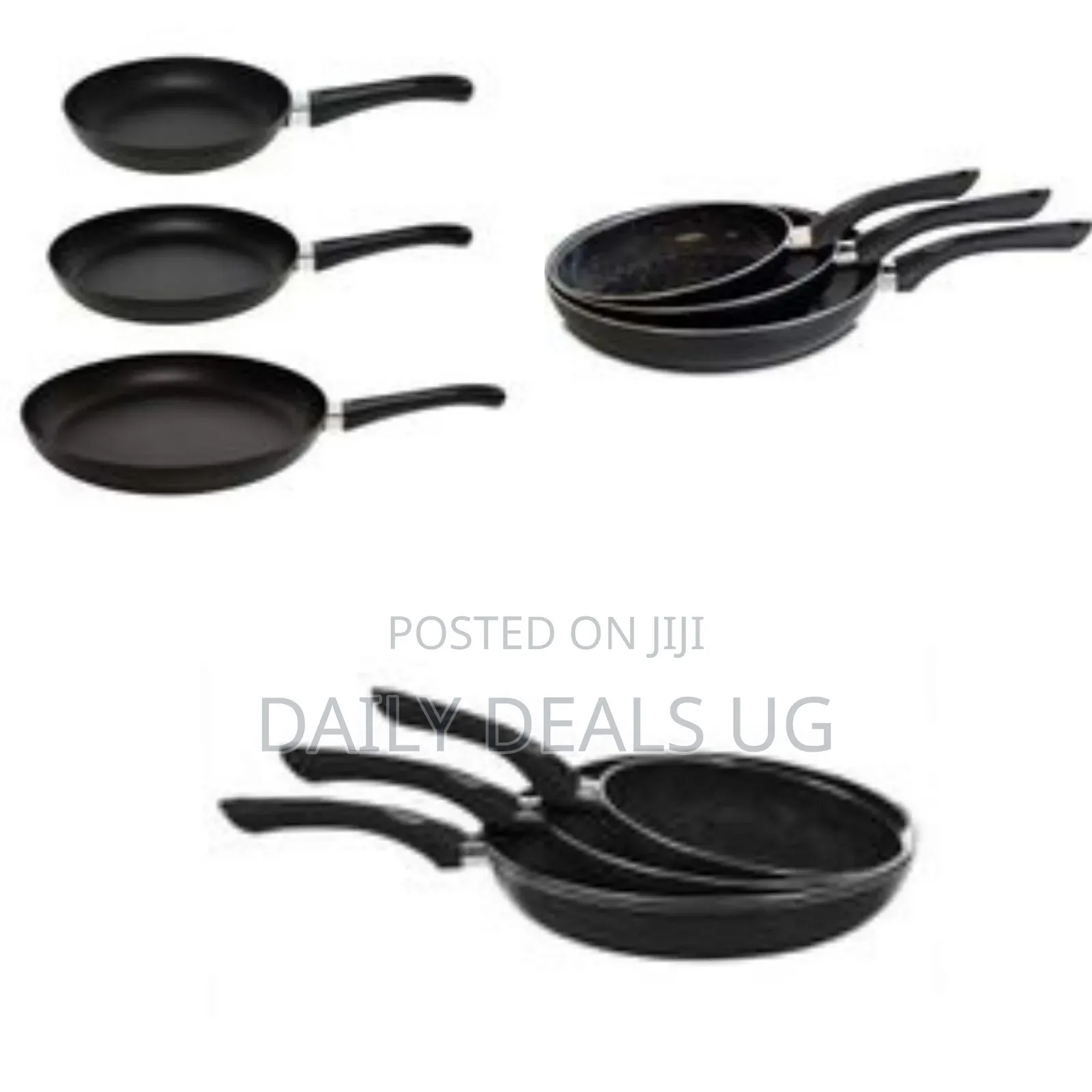 Versatile 3-Piece Non-Stick Frying Pan Set. (20/24/28cm) - Multicolor