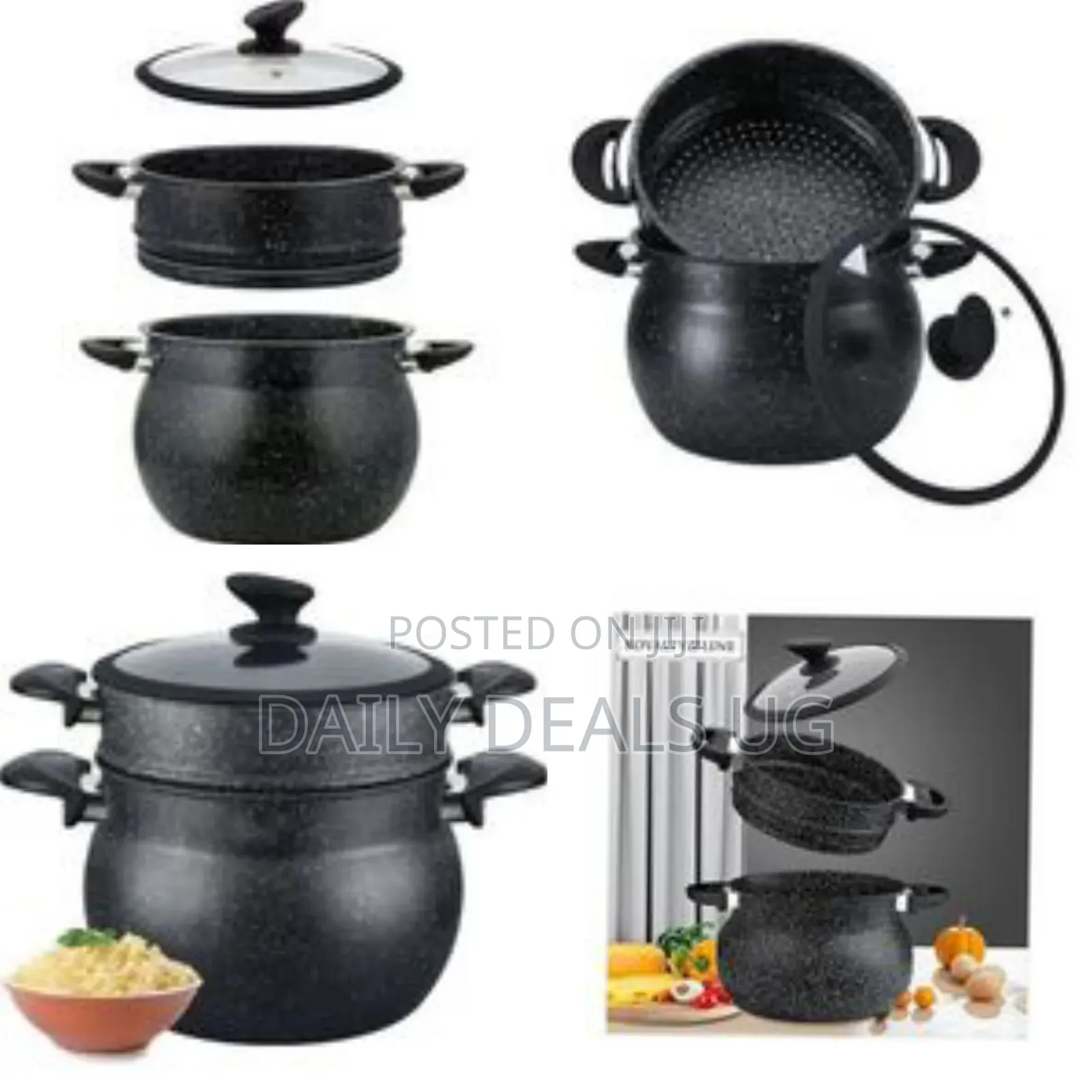Stainless Steel Marble Coating Steamer Pot