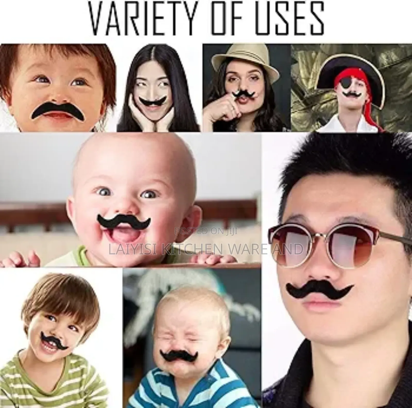 12-piece Fake Artificial Moustache Set – Fun Costume Party Props