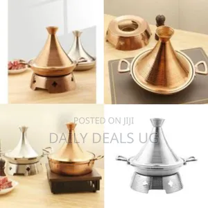 Elegant Metal Tagine Serving Set / Chafing Dish - Multicolor