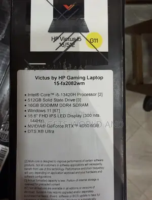 New Laptop HP Victus 15 16GB Intel Core I5 SSD 512GB