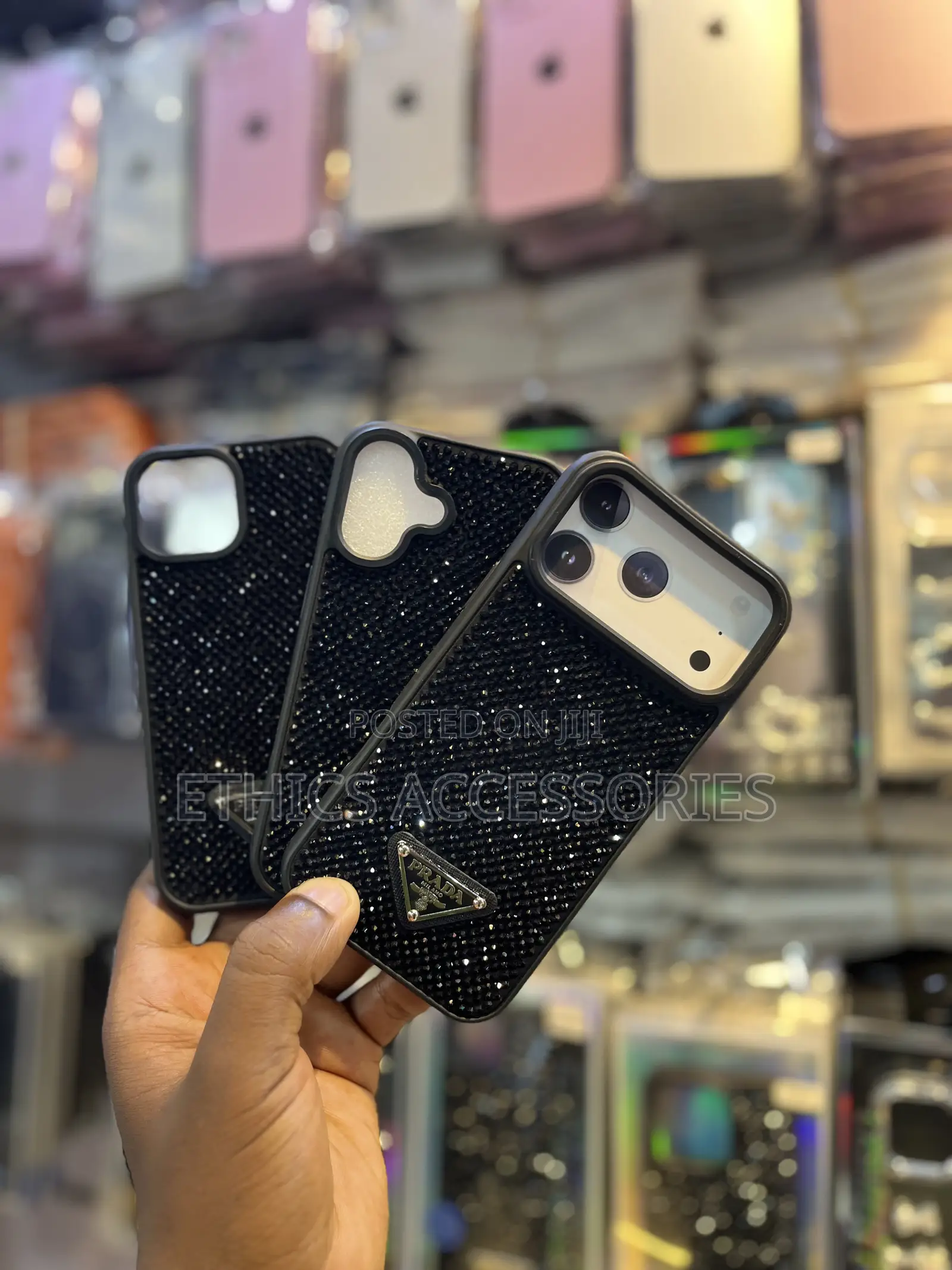 Prada-Style Rhinestone Phone Cases