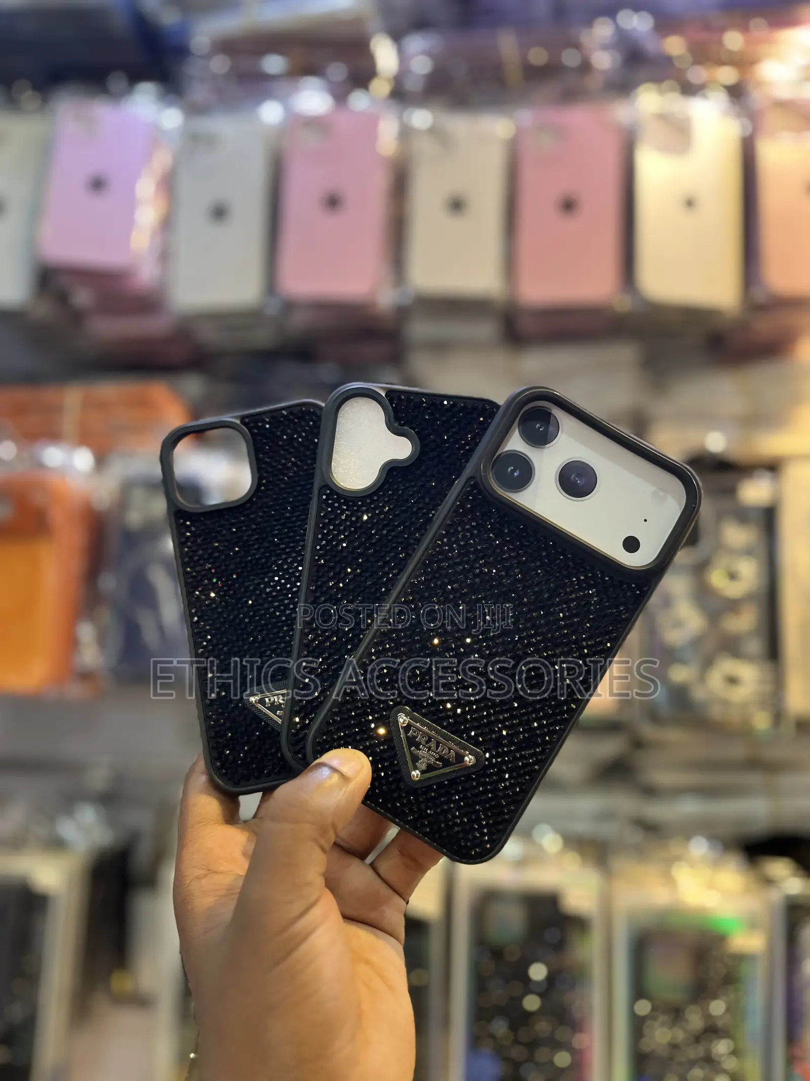 Prada-Style Rhinestone Phone Cases