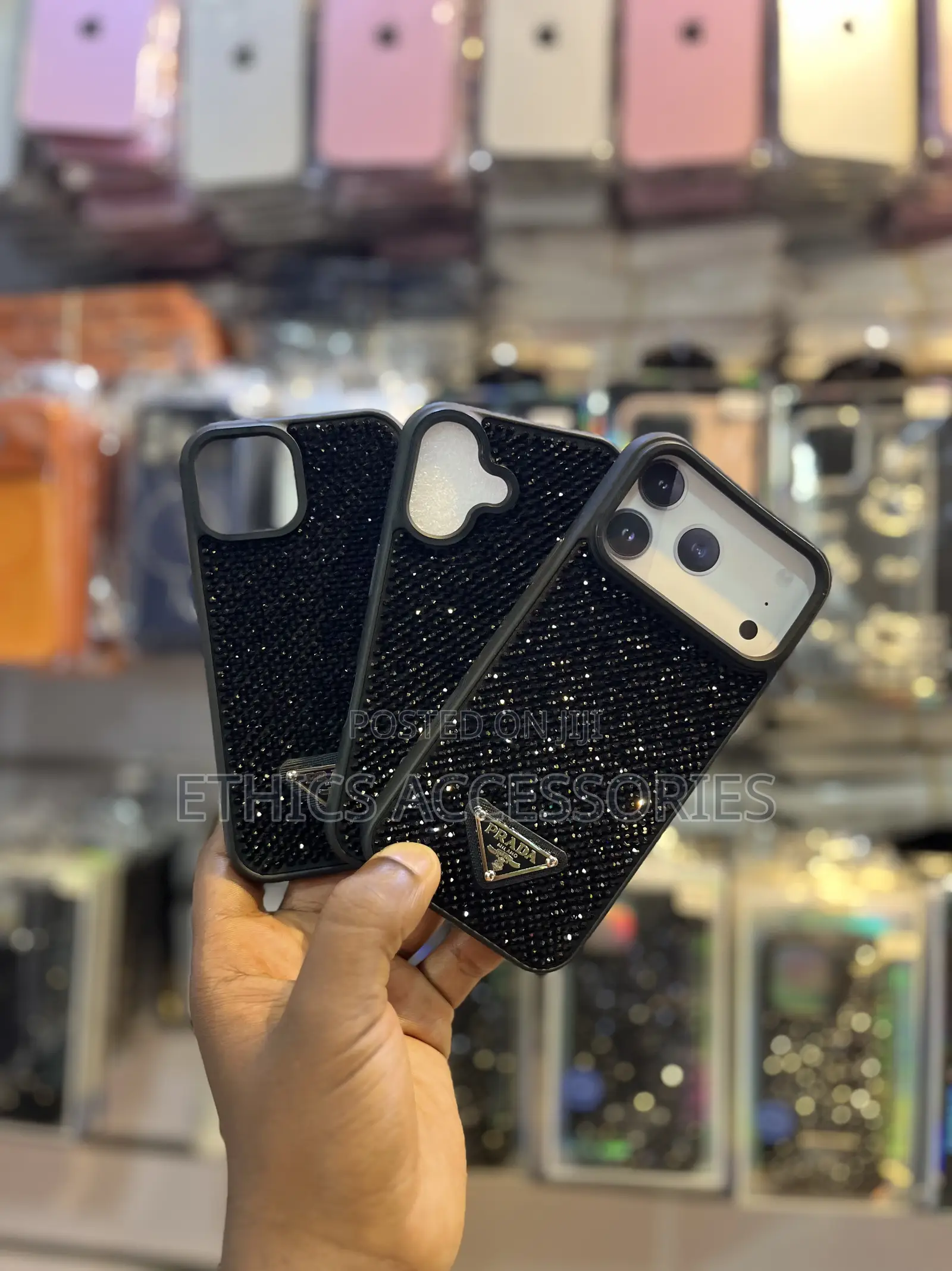 Prada-Style Rhinestone Phone Cases