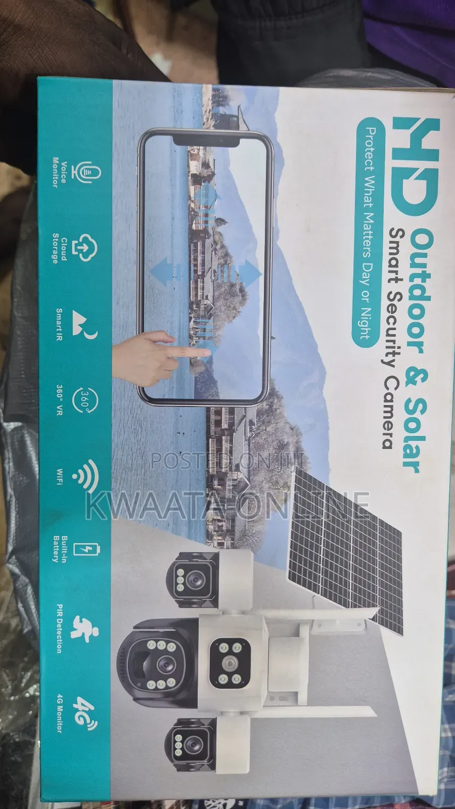4g Sim Card Solar Powered Wifi Security Surveillance 360°Triple Camera