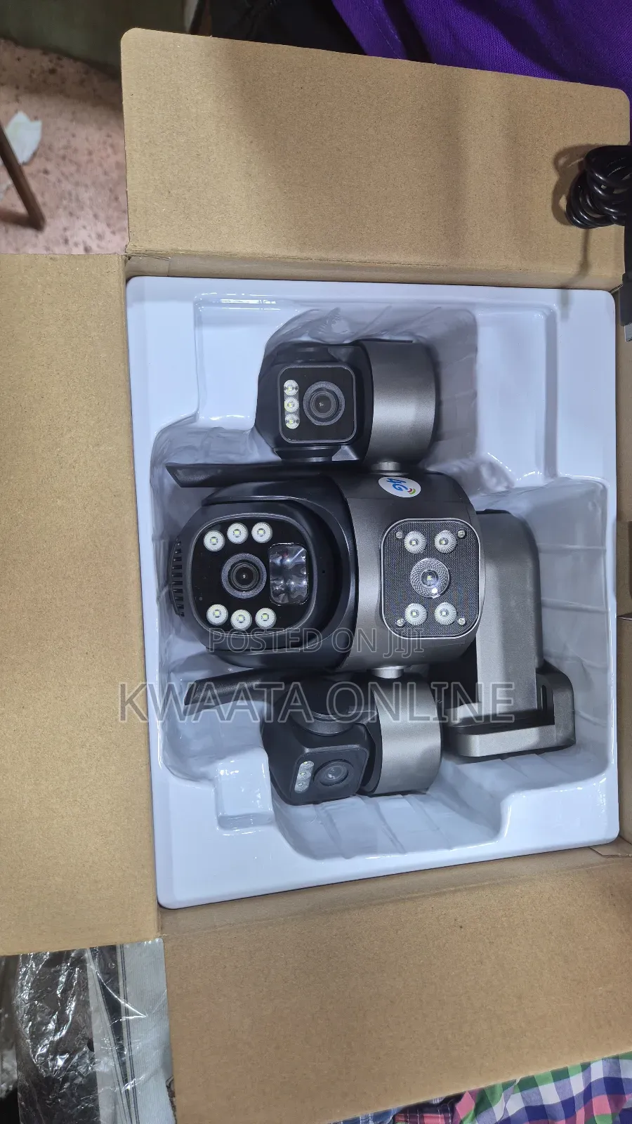 4g Sim Card Solar Powered Wifi Security Surveillance 360°Triple Camera
