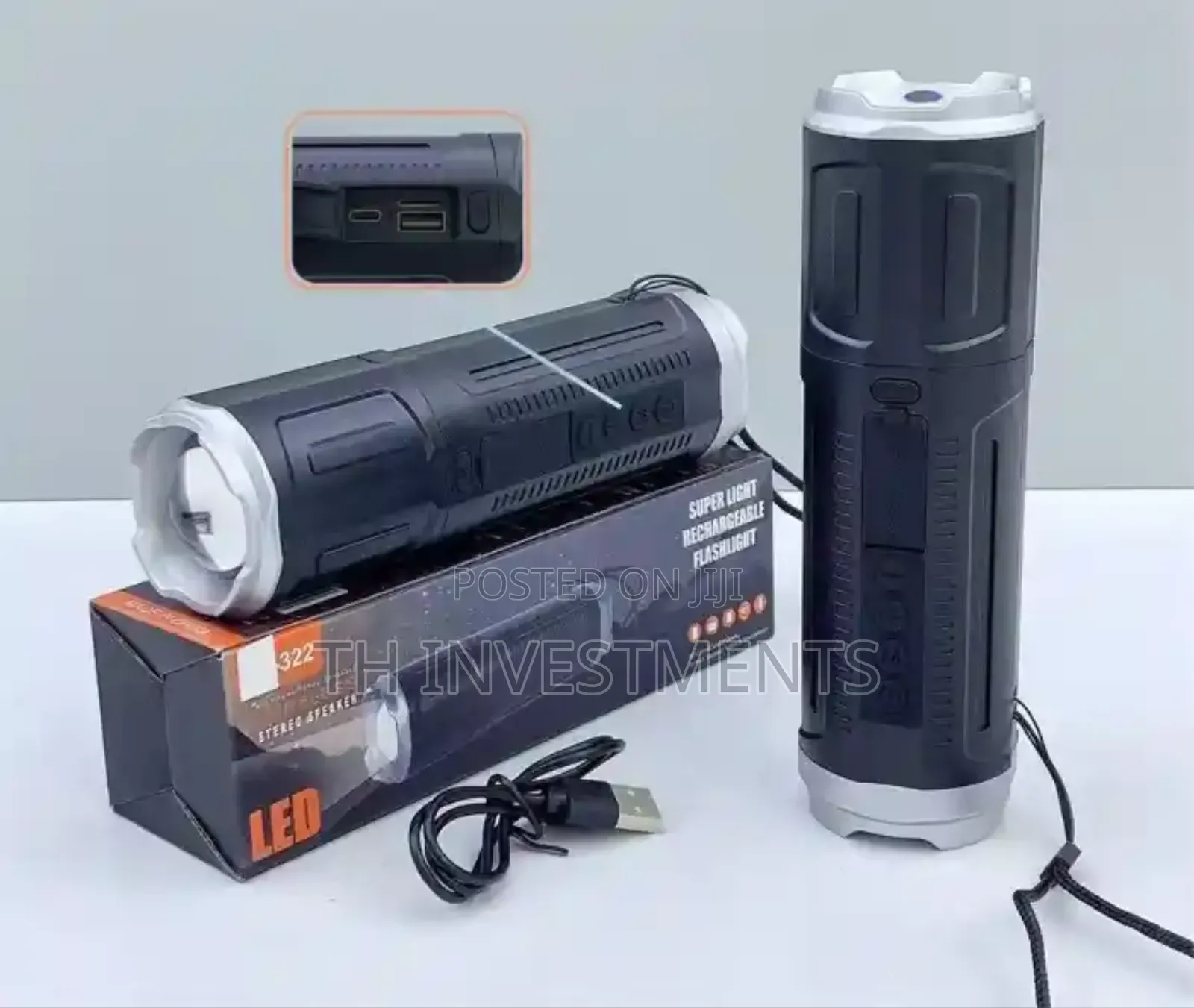 Sy-322 Telescopic Zoomable Torch Wireless Bluetooth Speaker, Outdoor