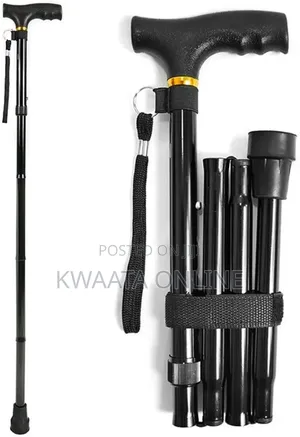 Folding Walking Stick Cane, T Handle Adjustable Height, Non-Slip Base