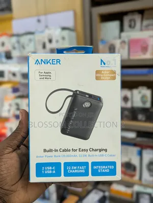 Anker 335 Power Bank 22.5w 20000mah Built-in Usb-C Cable -