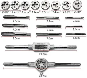Taps Die Sets 12pcs Wrench Metric Screw Tools Hand Tap