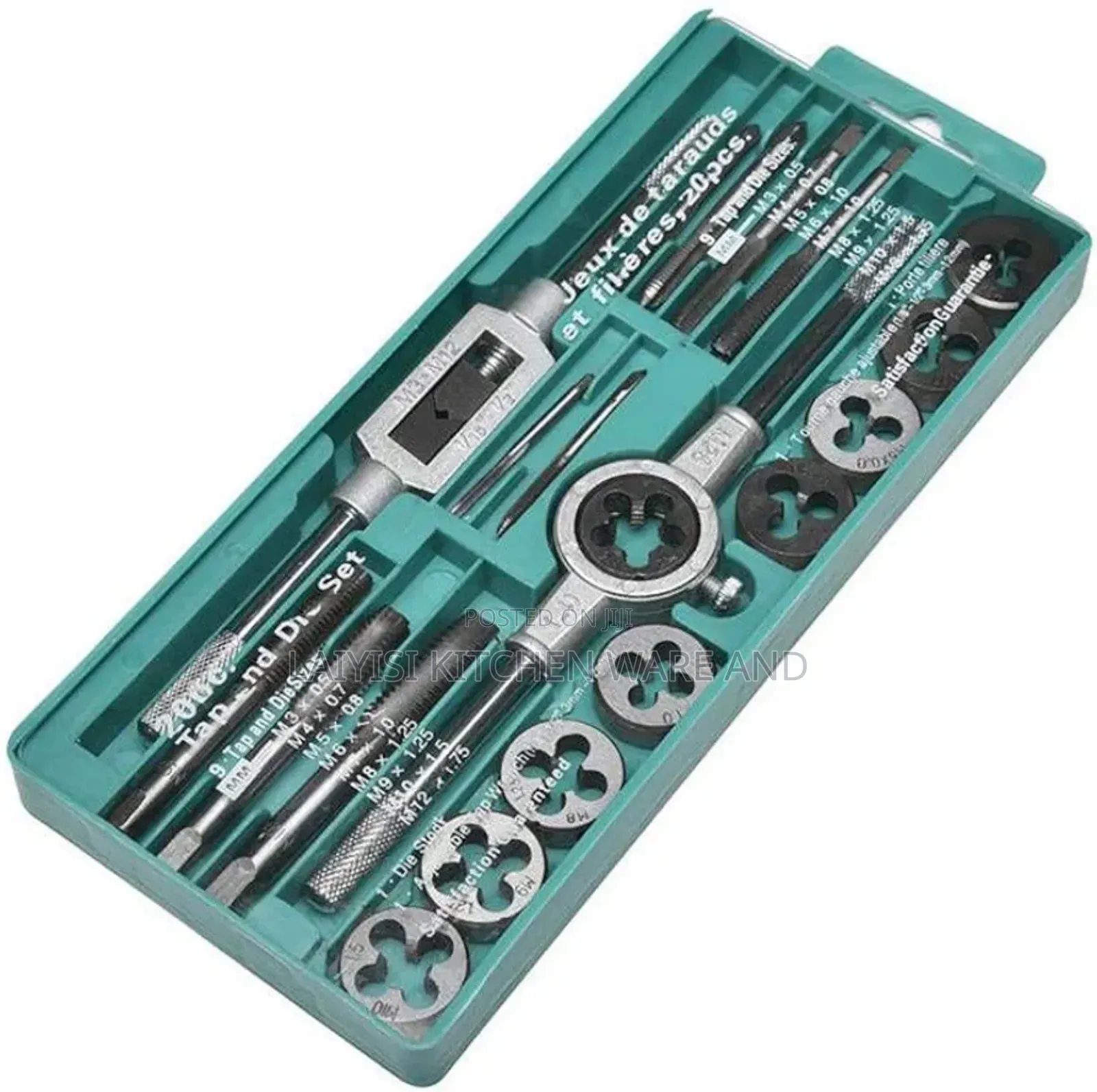 Taps Die Sets 12pcs Wrench Metric Screw Tools Hand Tap