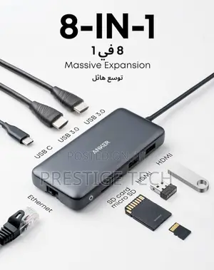 Anker 553 Usb-c Hub 8in1 Dock, Dual 4k Hdmi Ports, Ethernet Type C Hub