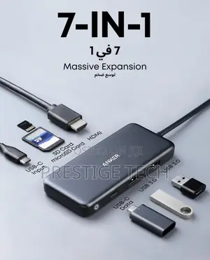 Anker 341 Usb C Hub 7in1 With 4k Hdmi, 100w Pd, Micro Sd Card Reader