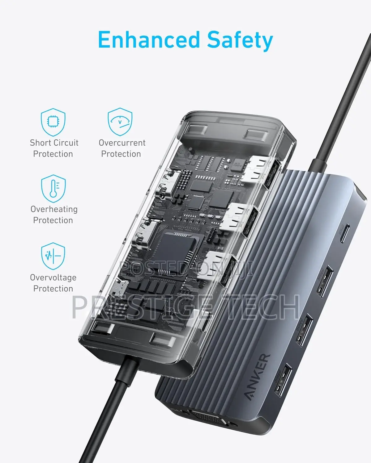 Anker Type C Hub 10in1, Dual 4k Hdmi Display Usb C Hub, 1080p Vga