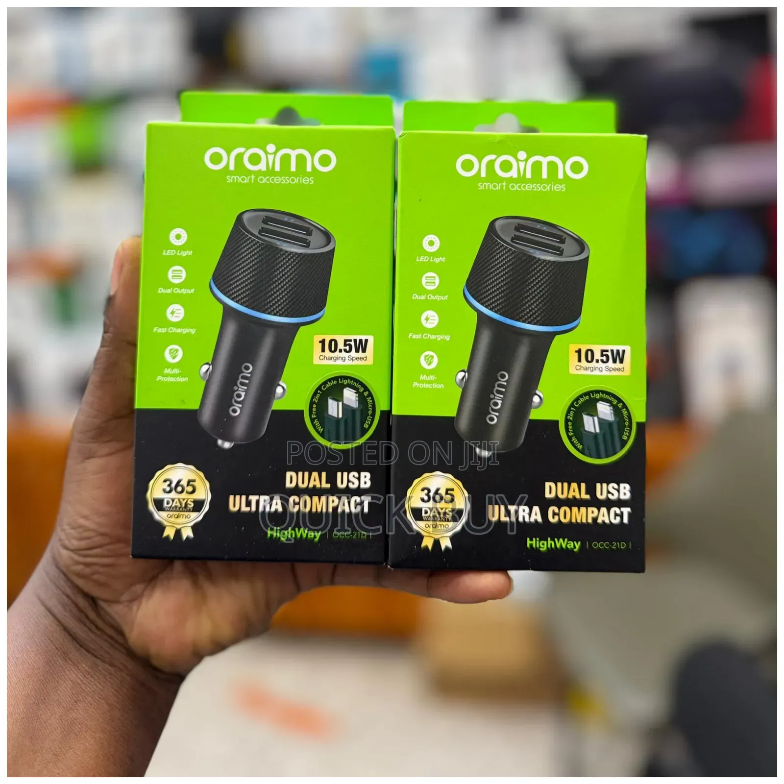Oraimo Dual Usb Ultra Compact Car Charger